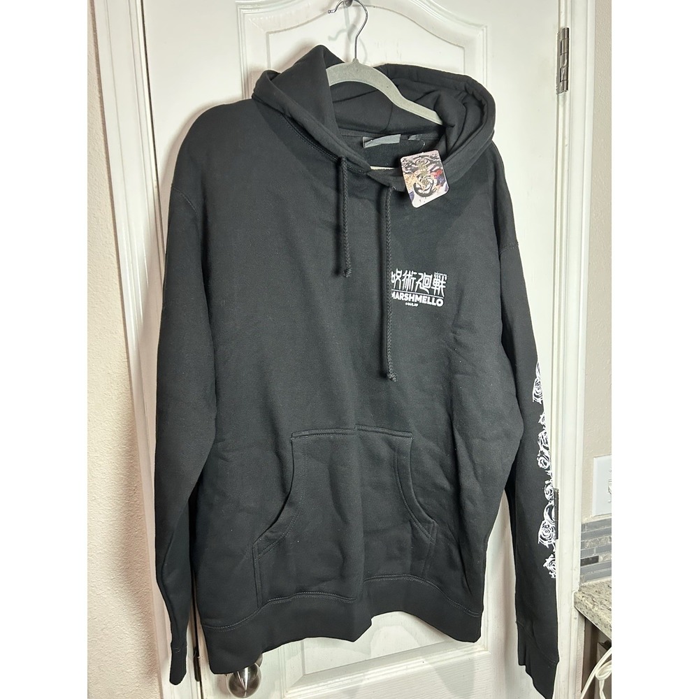 Marshmello X Jujutsu Kaisen Rose Black Pullover Hoodie Crunchyroll Sz L NWT - Picture 9 of 9
